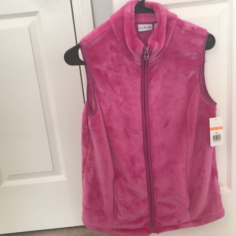 Pink Kim Rogers Fur Vest . Never Worn !!